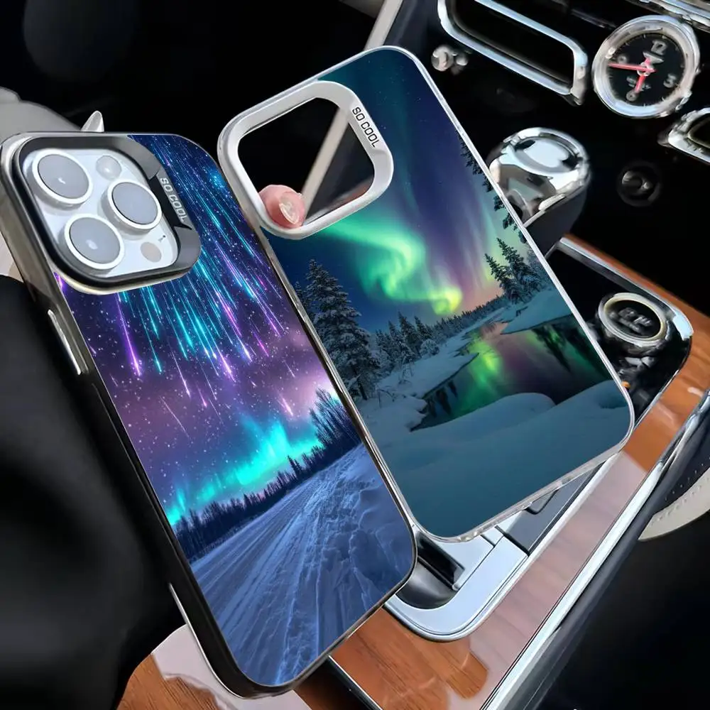 

AURORA NIGHT SKY Phone Case For iPhone 16,15,14,13,12,11,Mini,Pro,MAX White Matte Shockproof Cover