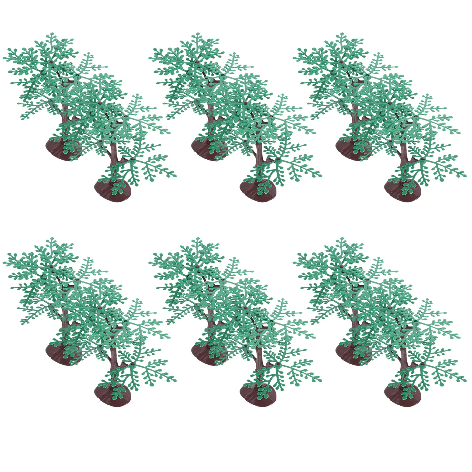 12Pcs Fine-Detail Green Plastic Mini Trees for Diorama Landscape Architecture Mini Models Train Village Scenery Railroad Autumn