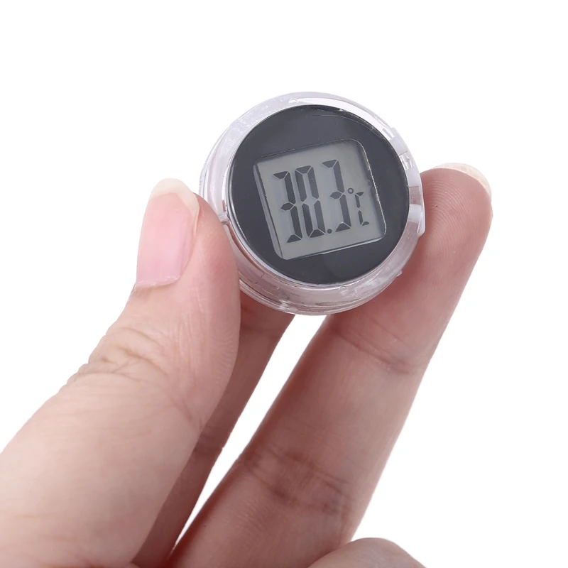 Mini Waterproof Motorcycle Bike Sticky Digital Display Thermometer Clock Motorcycle Decoration Auto Car Interior Accessories