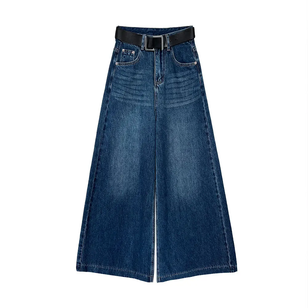 SuperAen – jean ample de style coréen, pantalon à jambes larges délavé pour femme, surdimensionné, droit, pleine longueur, nouvelle collection automne 2025