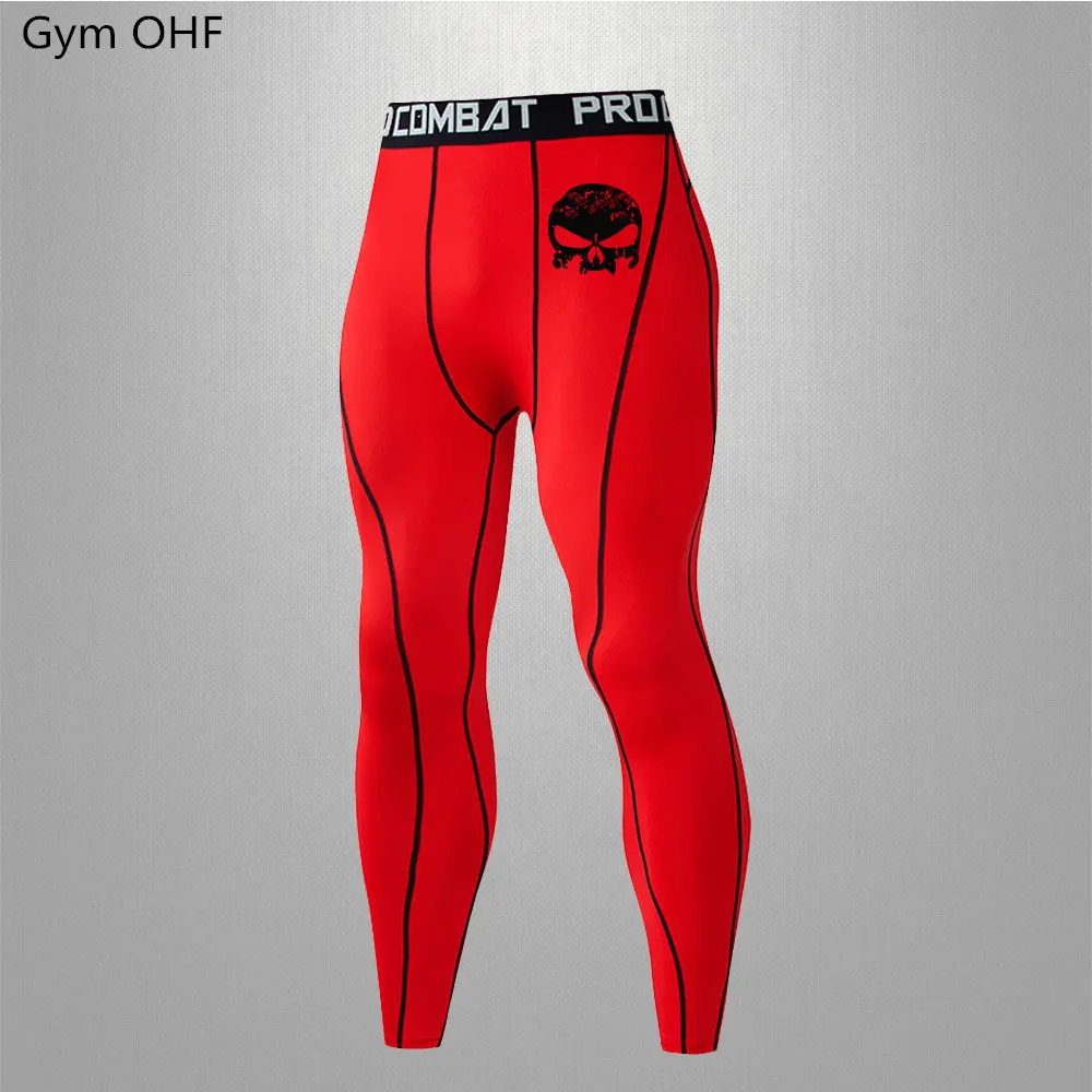 Skull Mens Compression Pants Running Gym Tights Basketball Leggings For Men Sports Workout Black Tights Training Exercise