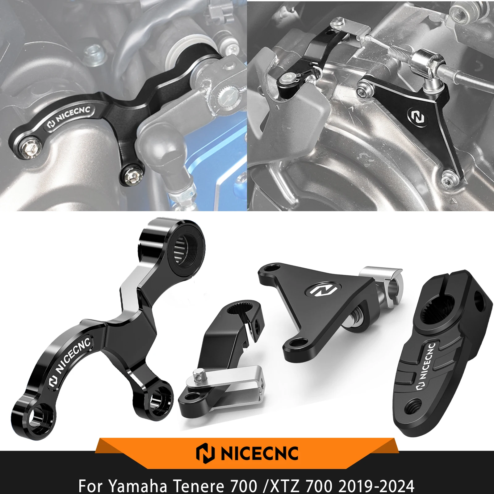 NICECNC For Yamaha Tenere 700 /T700 2019-2024 Clutch Lever Extension Gear Shift Stabilizer Shift Arm For Yamaha MT-07 18-22 FZ07