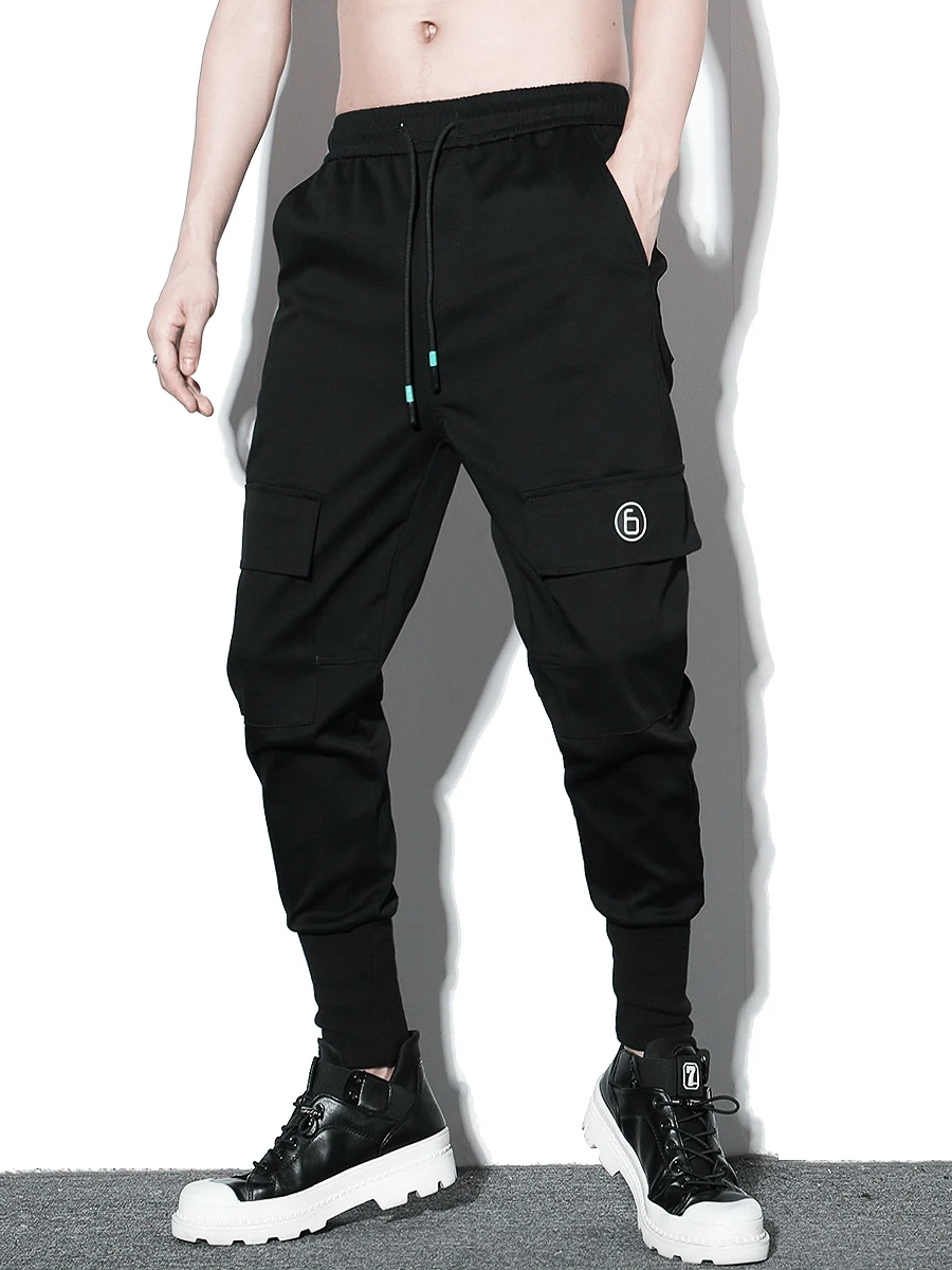 

Мужские повседневные брюки-галифе свободного кроя для весны и осени, молодежные, из тонкой ткани, в стиле рабочей одежды