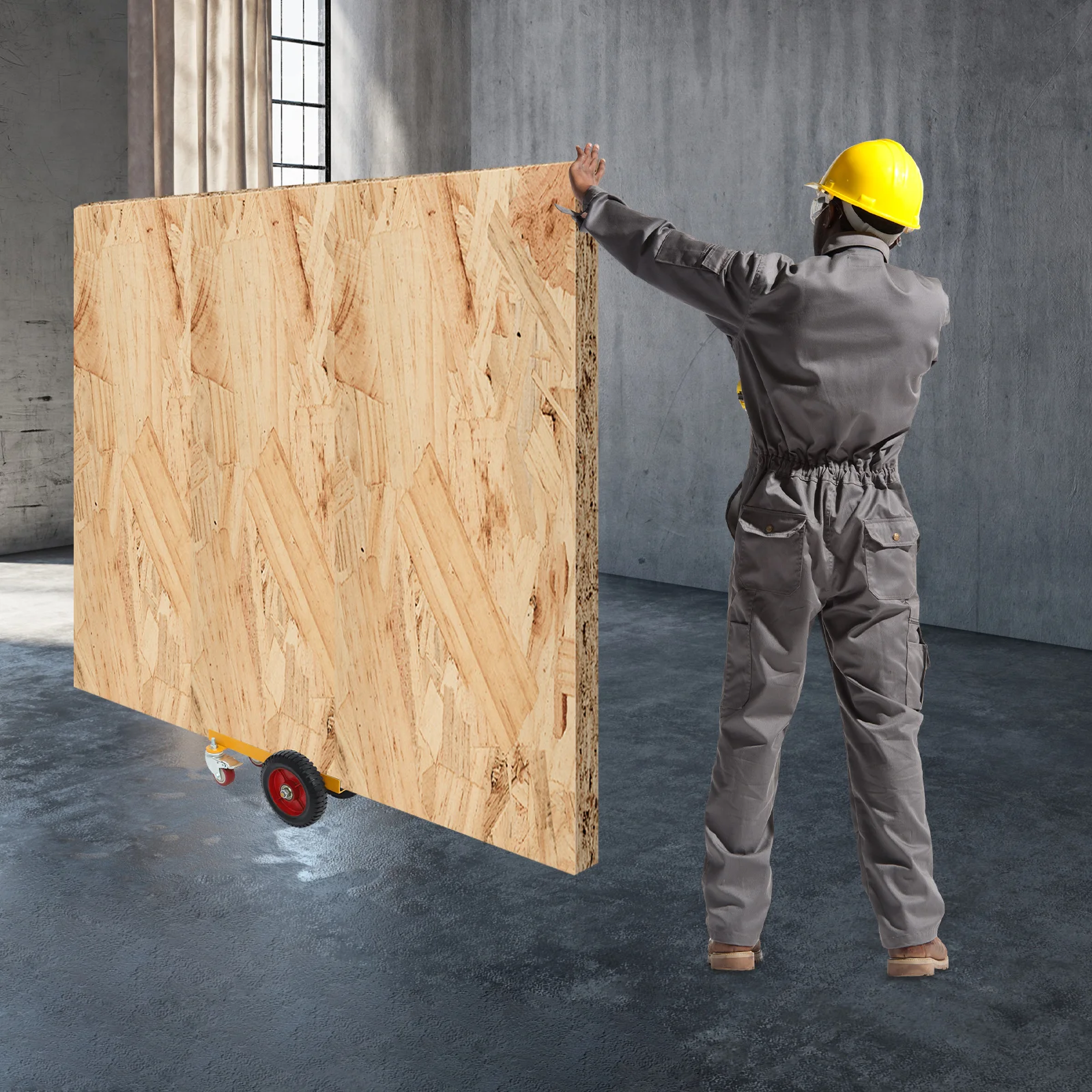 4-Wheel Door Dolly Panel Mover, 19.69*3.35in Groove Internal Size, 500kg/1102.31lbs Load(On Flat Roads), Transport Roller Dolly