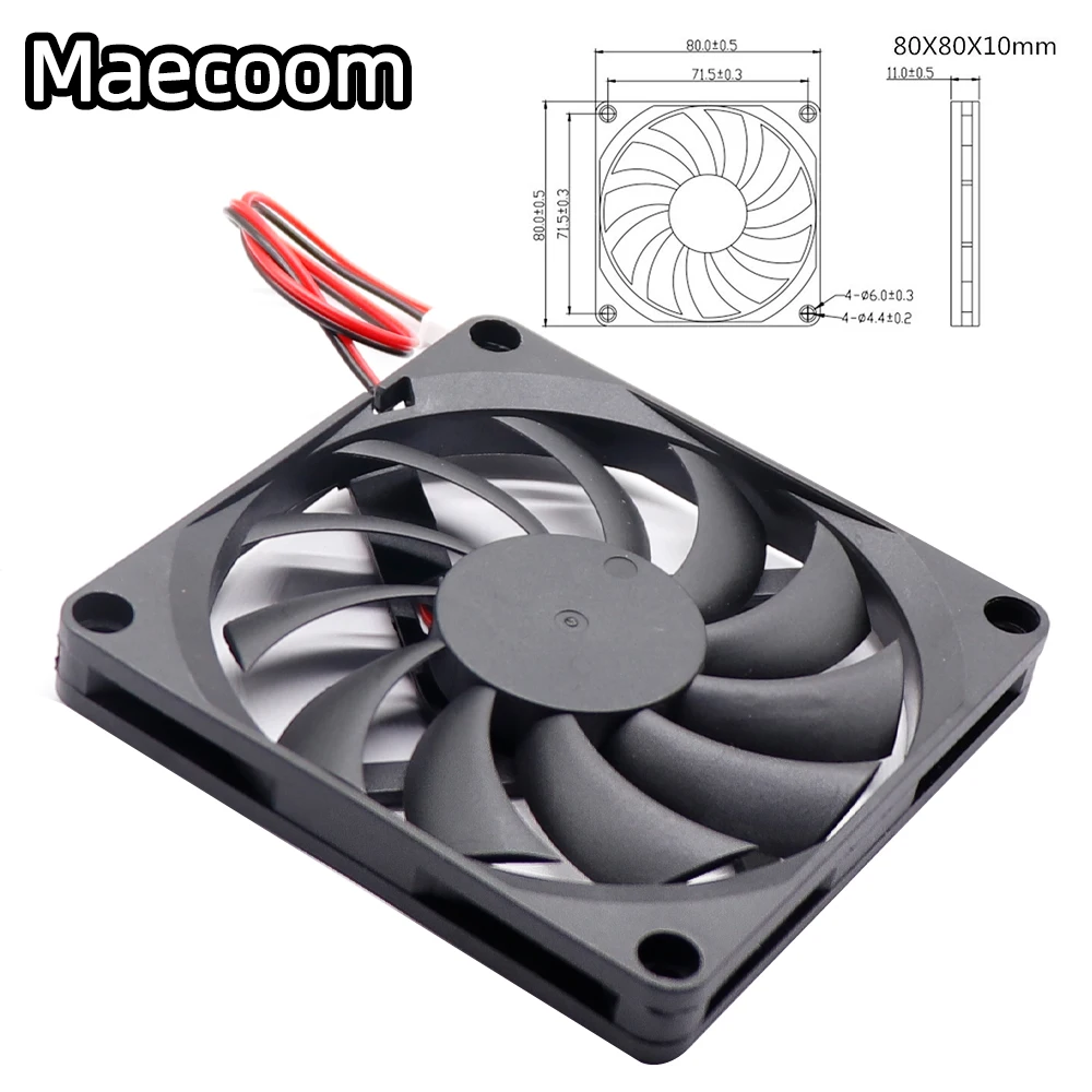 Brushless Cooling Fan 8010 Cooling Fan 12V 24V 2 Pin 80x80x10mm Pc Computer CPU System Heatsink for Reprap Voron 3D Printer Part