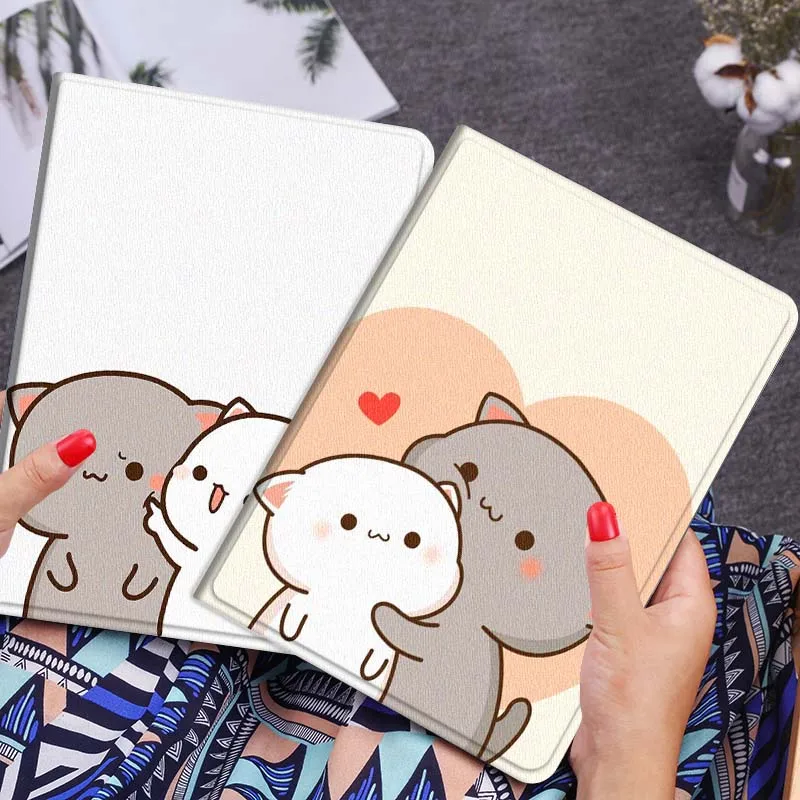 

Cartoon Cat Hug Heart Gift Tablet Case For Huawei Honor MatePad MediaPad Air 5 6 7 11 V6 V7 V8 V9 X9 X8 T10 T10s C5e T5