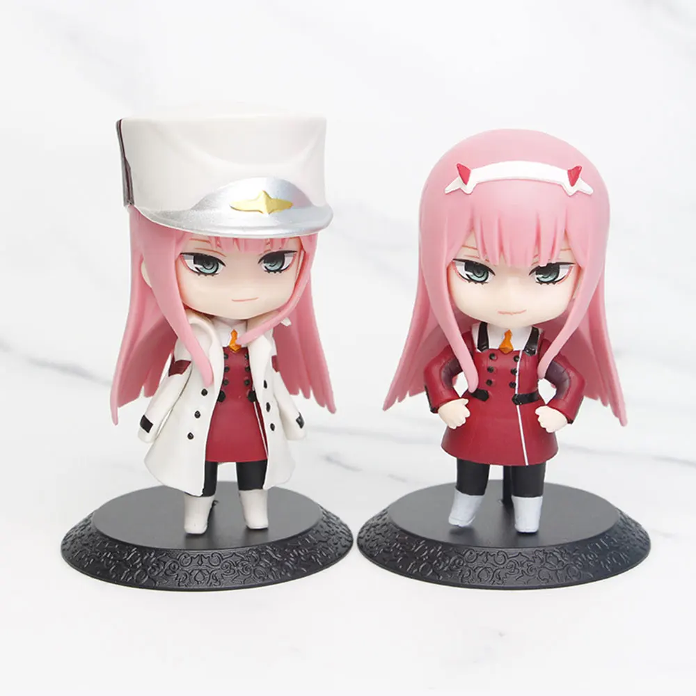 10cm querido no franxx figura zero dois três figuras de versão q suporte modelo de animação brinquedos presentes coleção decoração pvc