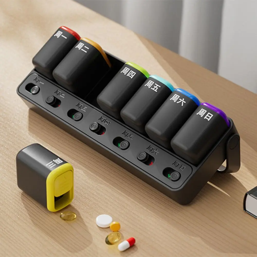 

Съемный 7-дневный органайзер для таблеток, 7-сеточная коробка для хранения лекарств с недельным знаком, герметичная многоразовая ежедневная коробка для таблеток, бытовая