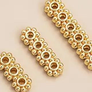 

10pcs 14K Gold-plated Snowflake Multi-hole Spacer Beads Three-row Or Four-row DIY Crystal Pearl Bracelet Accessories