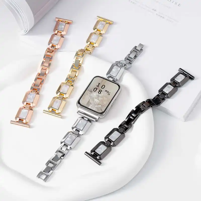 Perfume Bottle Style Metal Strap for Samsung Galaxy Fit 3 Simple All-fit for Samsung Galaxy Fit3 Strap