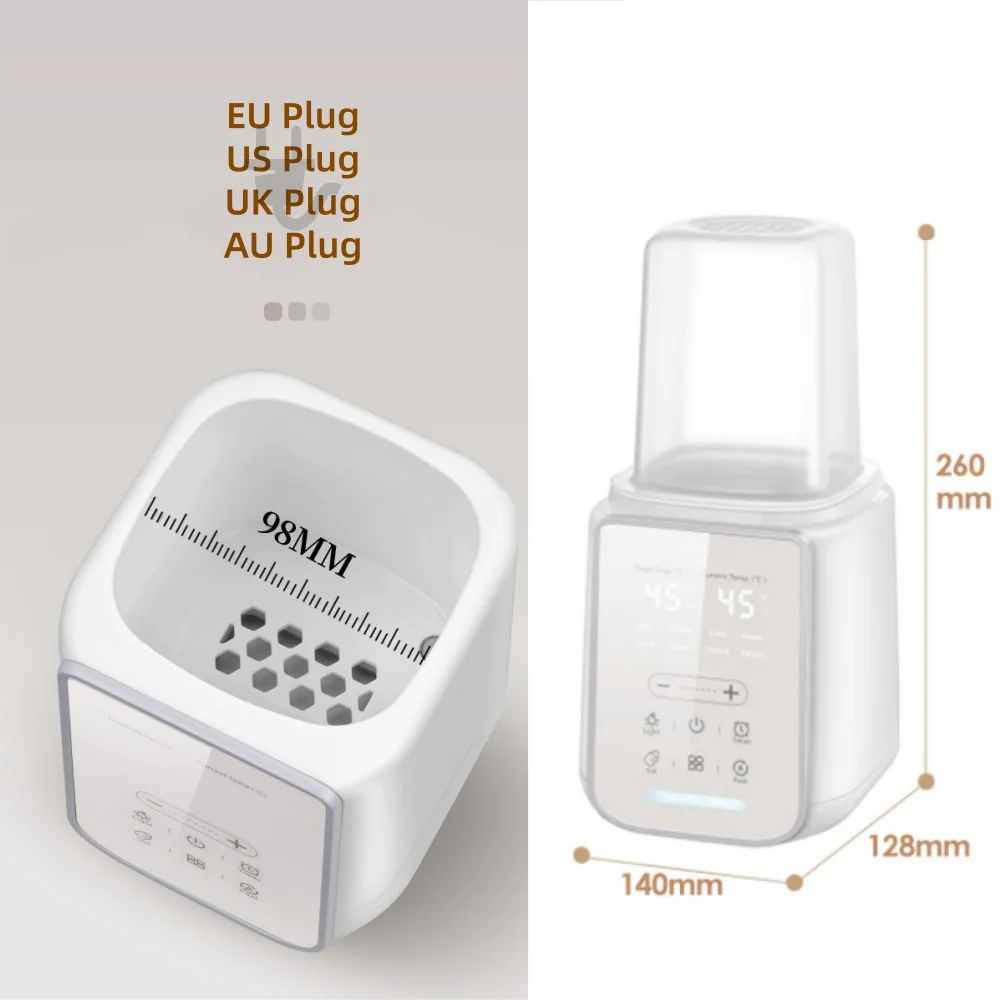 8In1 Baby Bottle Breast Milk Warmer Sterilizer Multifuntion Breast Milk & Food Heater Auto Timing Free-set Time&Temp Anti-dry