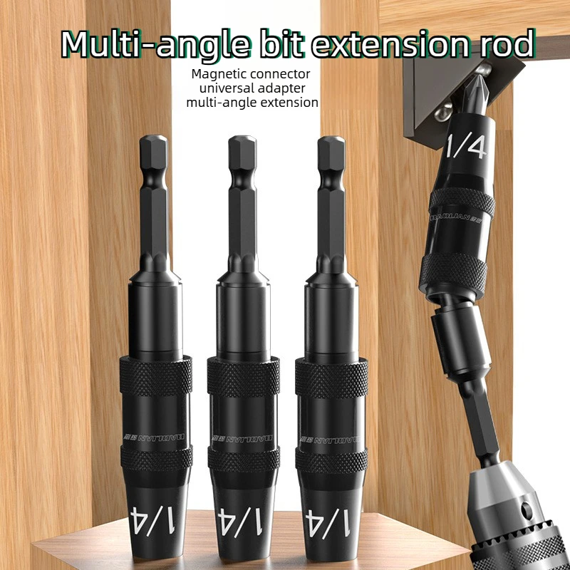 Batch Head Extension Rod, Multi Angle Corner Device Extension 6.35, Adapter Head, Hand Drill, Strong Magnetic Connection Rod