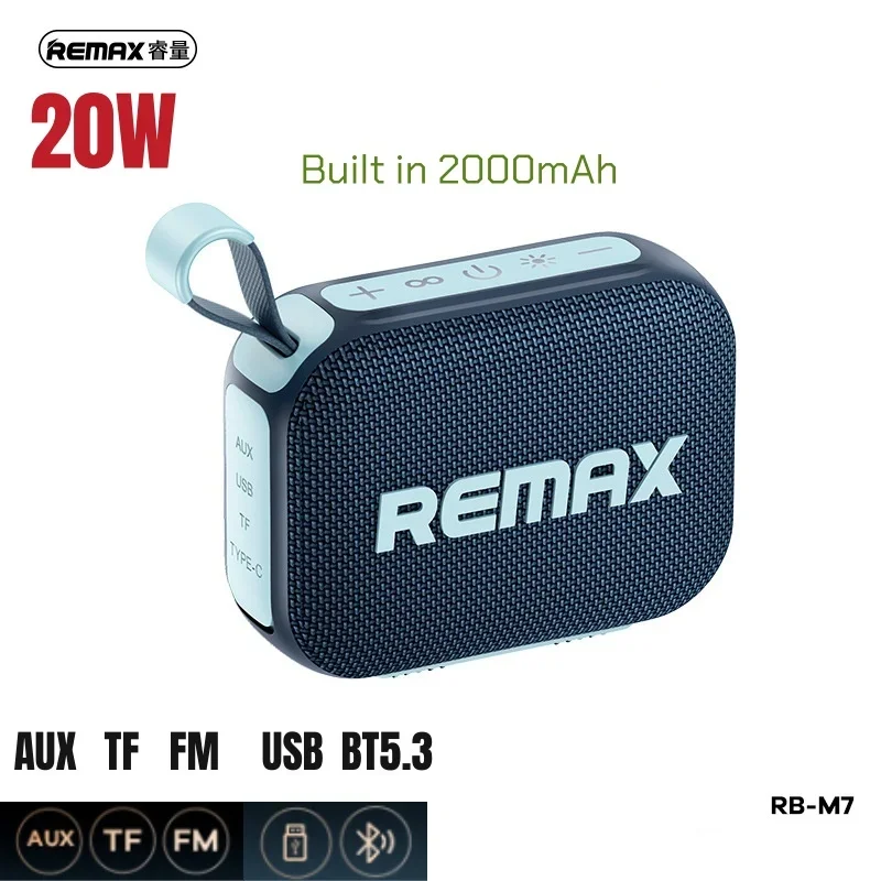 Remax Lightweight Music Box Sports Waterproof Bluetooth Speaker RGB Outdoor Bluetooth Speaker Portable Small Sound Box Subwoofer