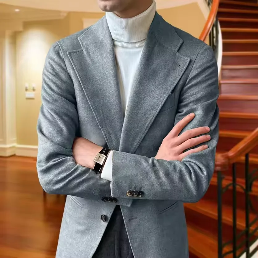 Veste en laine pour hommes, Blazer avancé en daim, coupe cintrée, mode pour hommes, usage quotidien pour mariage, rencontres, fête d'anniversaire, cadeau personnalisé