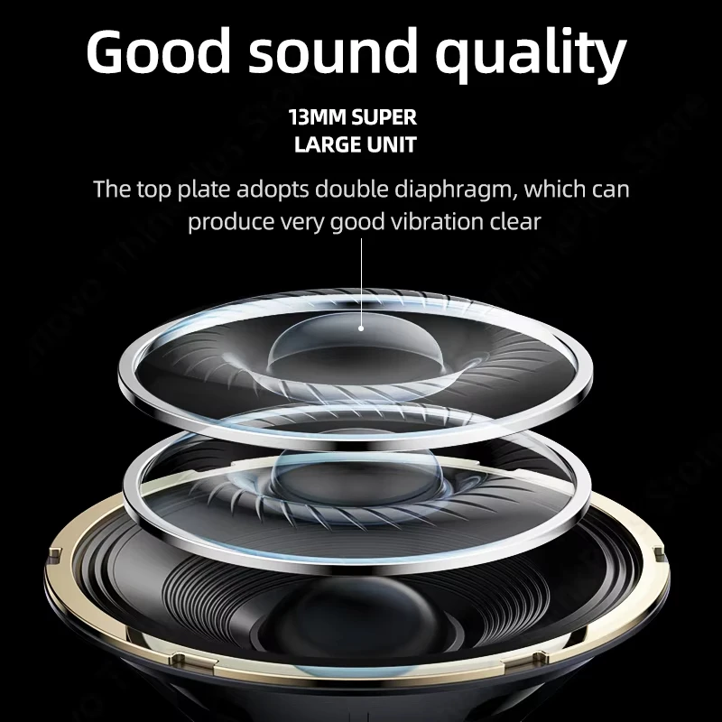 New LP40 NEW Upgraded Bluetooth V5.0 Earphones Punchy Bass With Big Audio Headphones Bult-in Mics For Clear Calls Work Earbuds