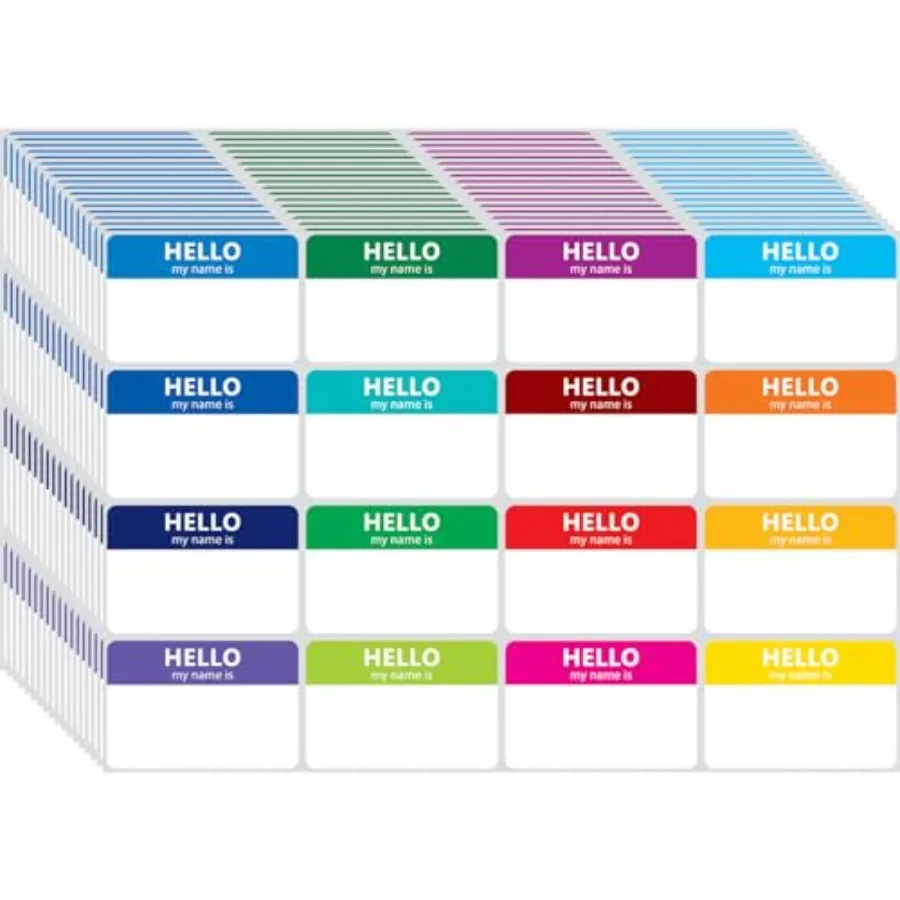 400 Pcs Name Tags Colorful Sticker-16 Colors 3