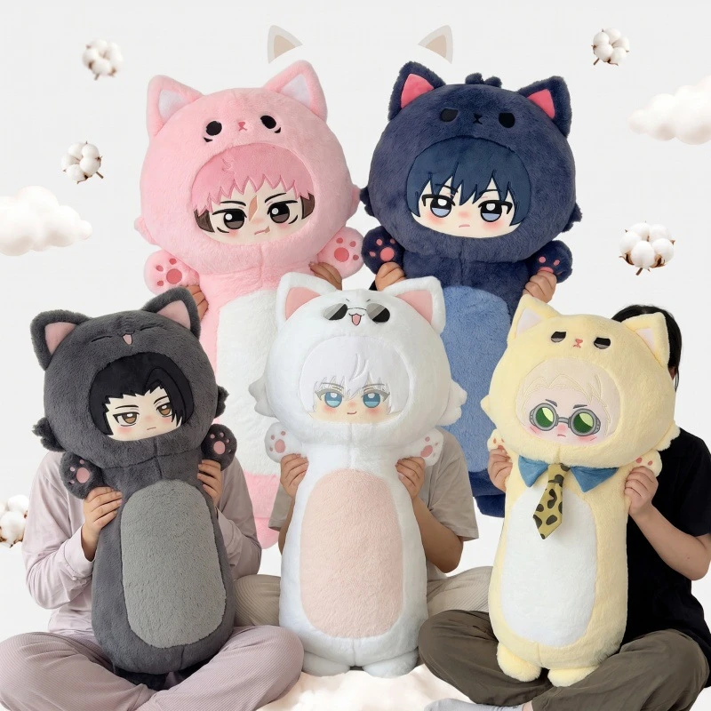 Jujutsu Kaisen Cat Ear Cosplay Plush Doll Itadori Yuji Fushiguro Megumi Geto Suguru Nanami Pillow Stuffed Anime Fans Gift