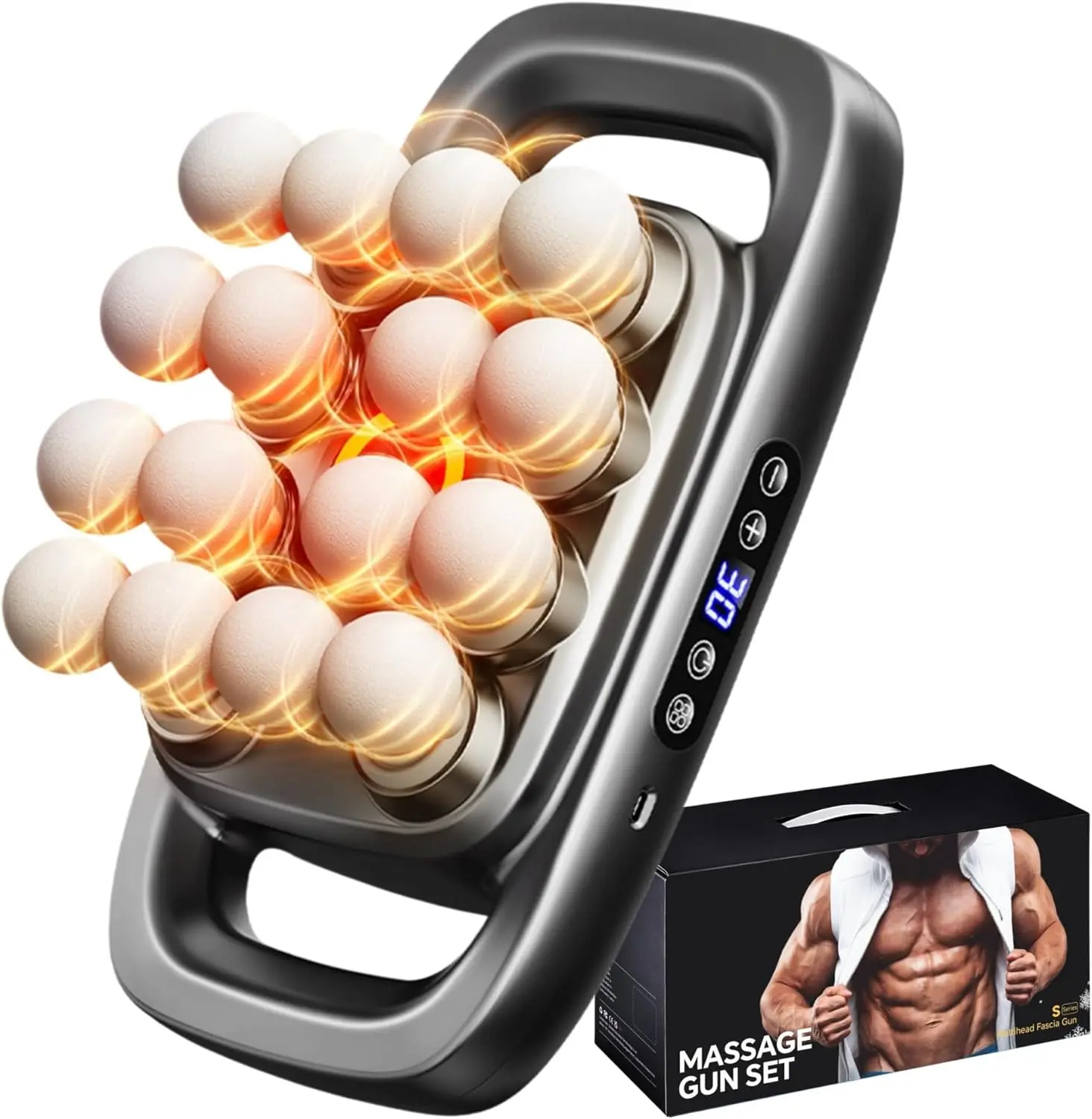 

Набор массажных пистолетов для тела с 16 насадками, перкуссионный массажер для глубоких тканей с 3 режимами и 30 уровнями интенсивности, инструмент для снятия мышечной боли