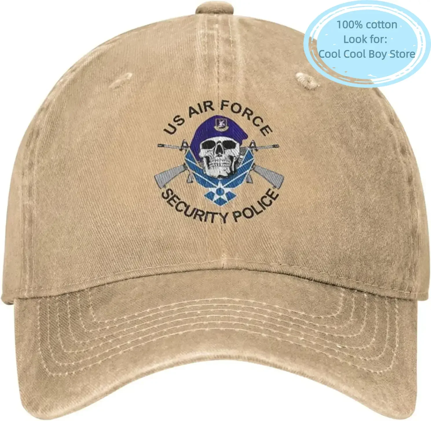 Us Air Force Special Operations & Security Police Dec Washed Hat Cap Baseball Dad Adjustable Cowboy Unisex Denim Trucker