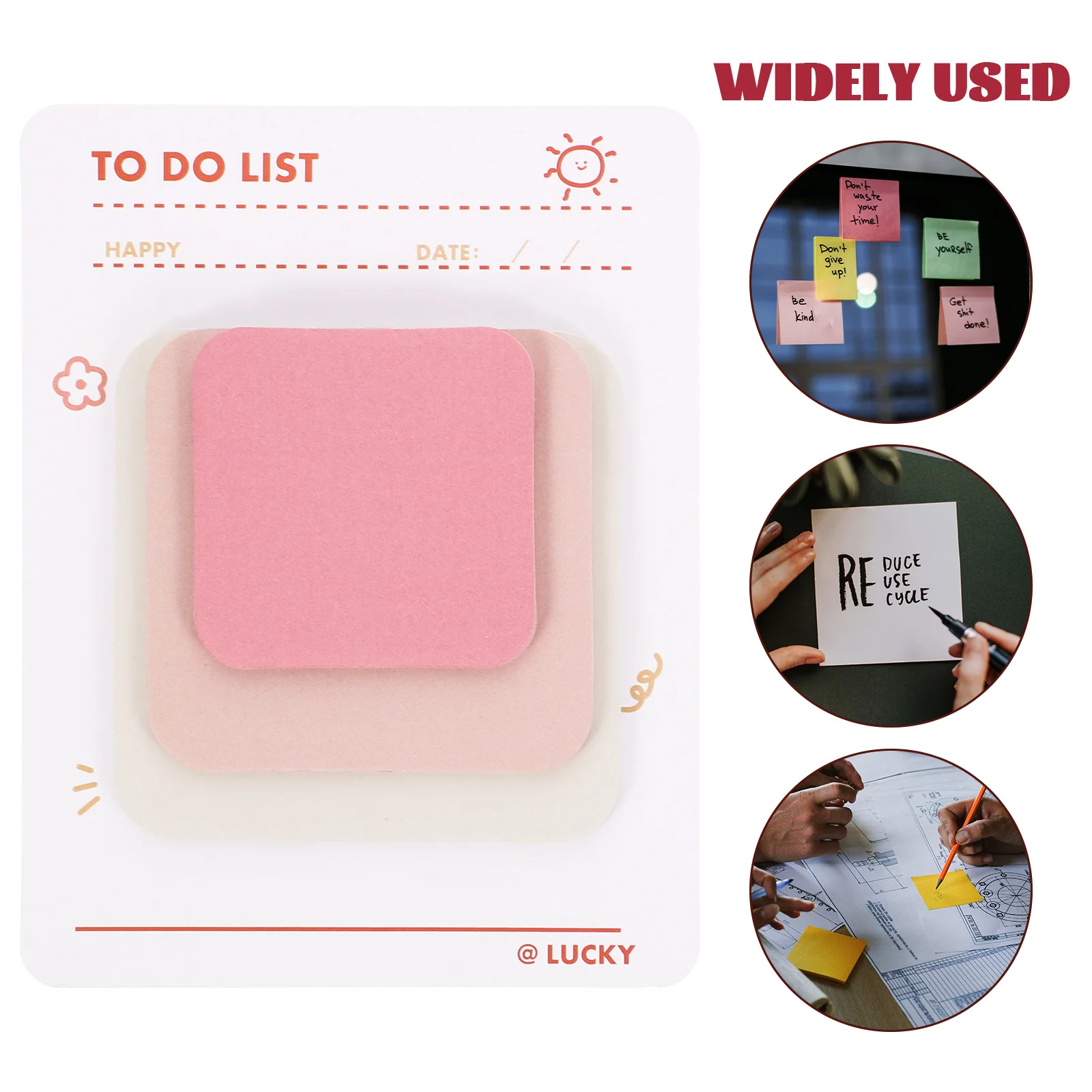 4pcs Sticky Tabs Memo Pads 1.5 X 2 Self-Adhesive Memo Stickers Decorative Notepad For School Office Organization Students