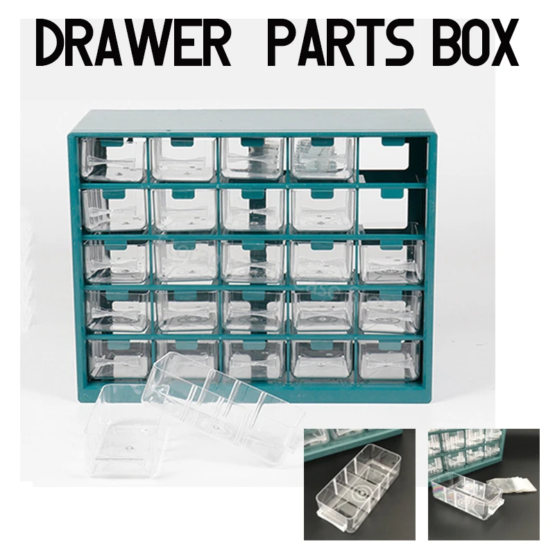 

25 Multi-grid Drawer Parts Box Wall-mounted Screw Classification Component Box Tool Case electronic components Storage Toolbox