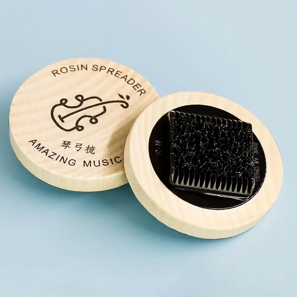 Black Violin Bow Hair Brush Wood Round Violin Bow Tail Comb Durable Portable Erhu Bow Brush Stringed Instruments Accessories