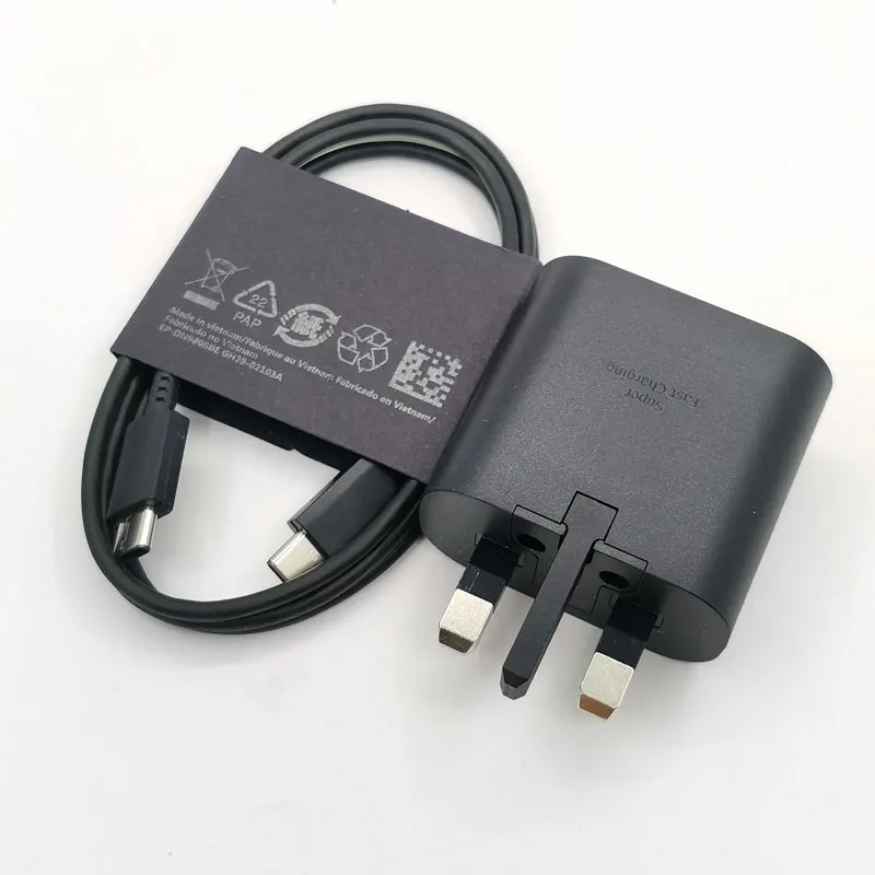 25w Charger UK Plug Super Fast Charge Adapter For Galaxy S24 S23 S22 S21 S20 note20 Ultra 10 Plus FE Z Flip Fold 5 4 3 2 A55 A15