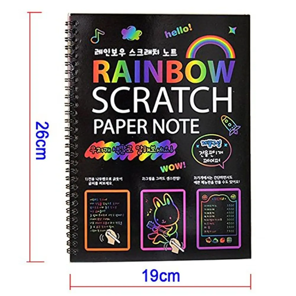 Rainbow Color Scraping Painting Doodle Book Educational Books Art Painting Paper Scratch Paper Children Toys Early Learning