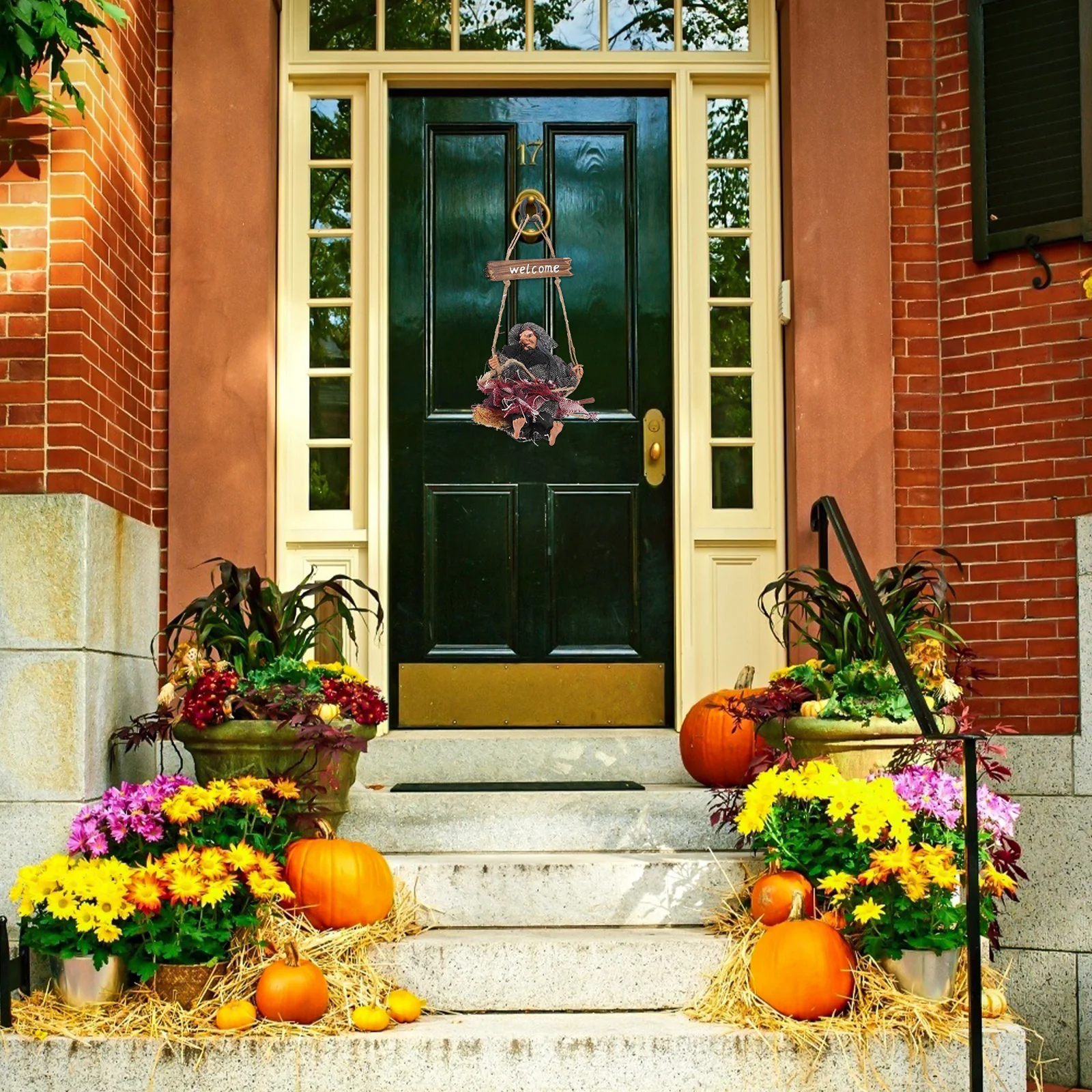 

Halloween Hanging Witch Wooden Welcome Sign Door Wall Decor Party Pendant Home Ornament Halloween Hanging Door Sign