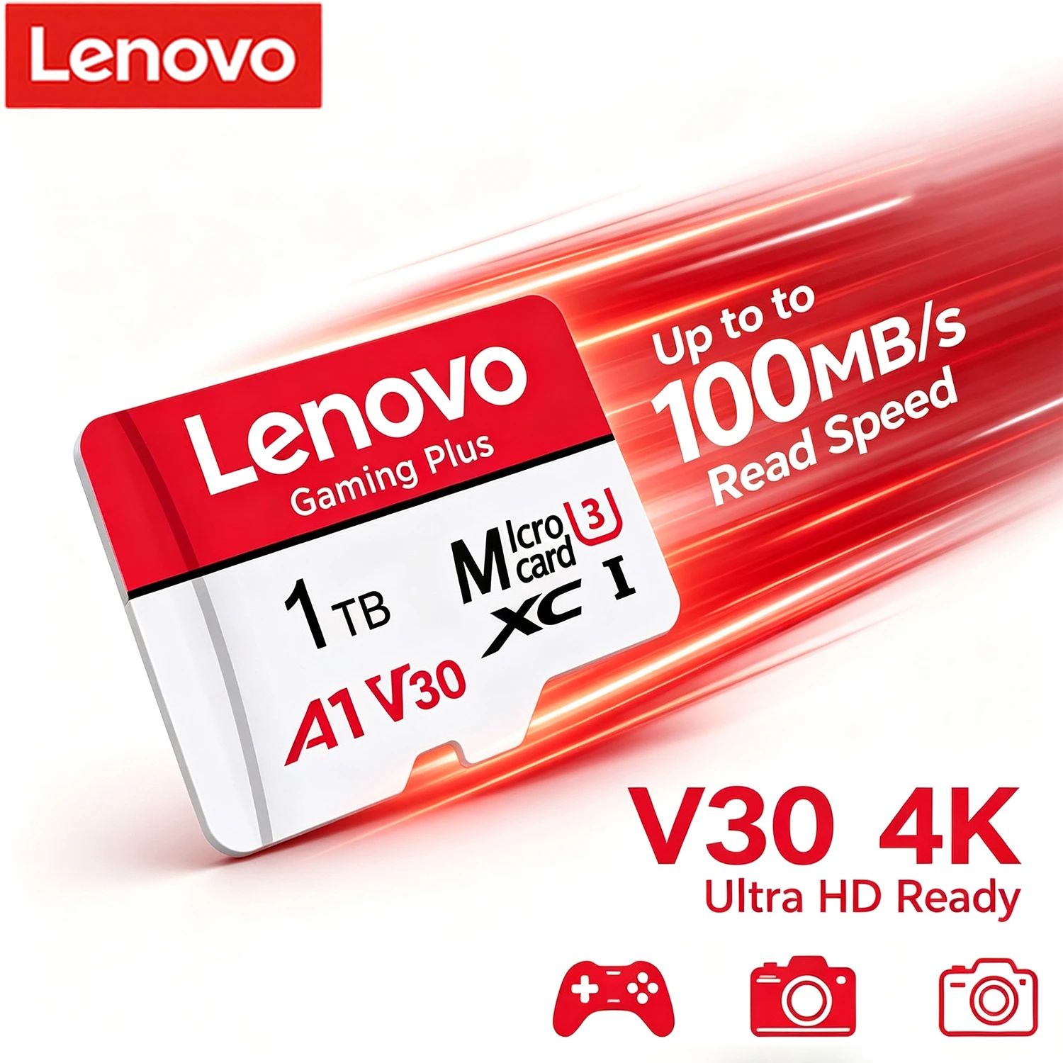 Lenovo Gaming Plus SD 128GB 256GB 512GB TF Memory Flash Card 4K Full HD Video for Cameras Smartphones Nintendo Switch