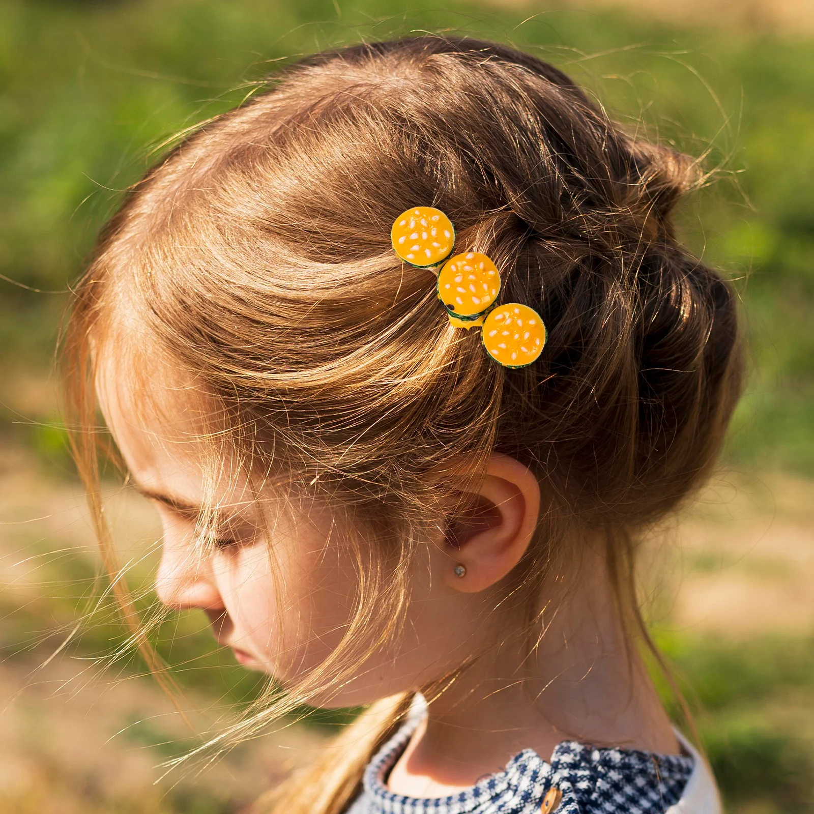 

2Pcs Creative Food Hair Clips Realistic Ice Cream Hamburger Funny Mini Hair Pins Secure Hold for Parties Funny Bangs Hairpin