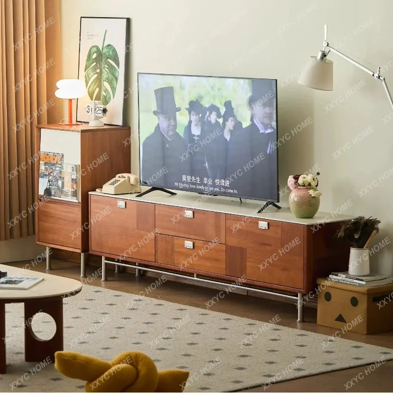 XXMinimalist Dark Brown Tv Cabinet Drawers Storage  Living Room Tv Stands Modern Wooden Meuble De Television Furniture Home