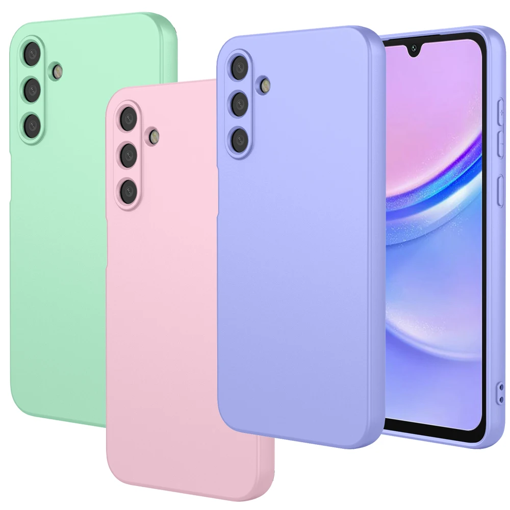 Для Galaxy M55 M35 M15 5G жидкий силиконовый чехол, резиновый чехол с подкладкой из микрофибры для Samsung Galaxy C55 F15