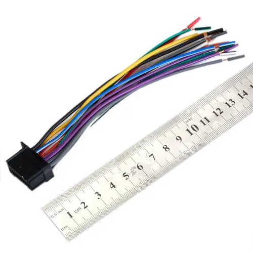 16 Pin Wire Harness Cable 6.3'' Car Radio Stereo Audio Power Plug Connector