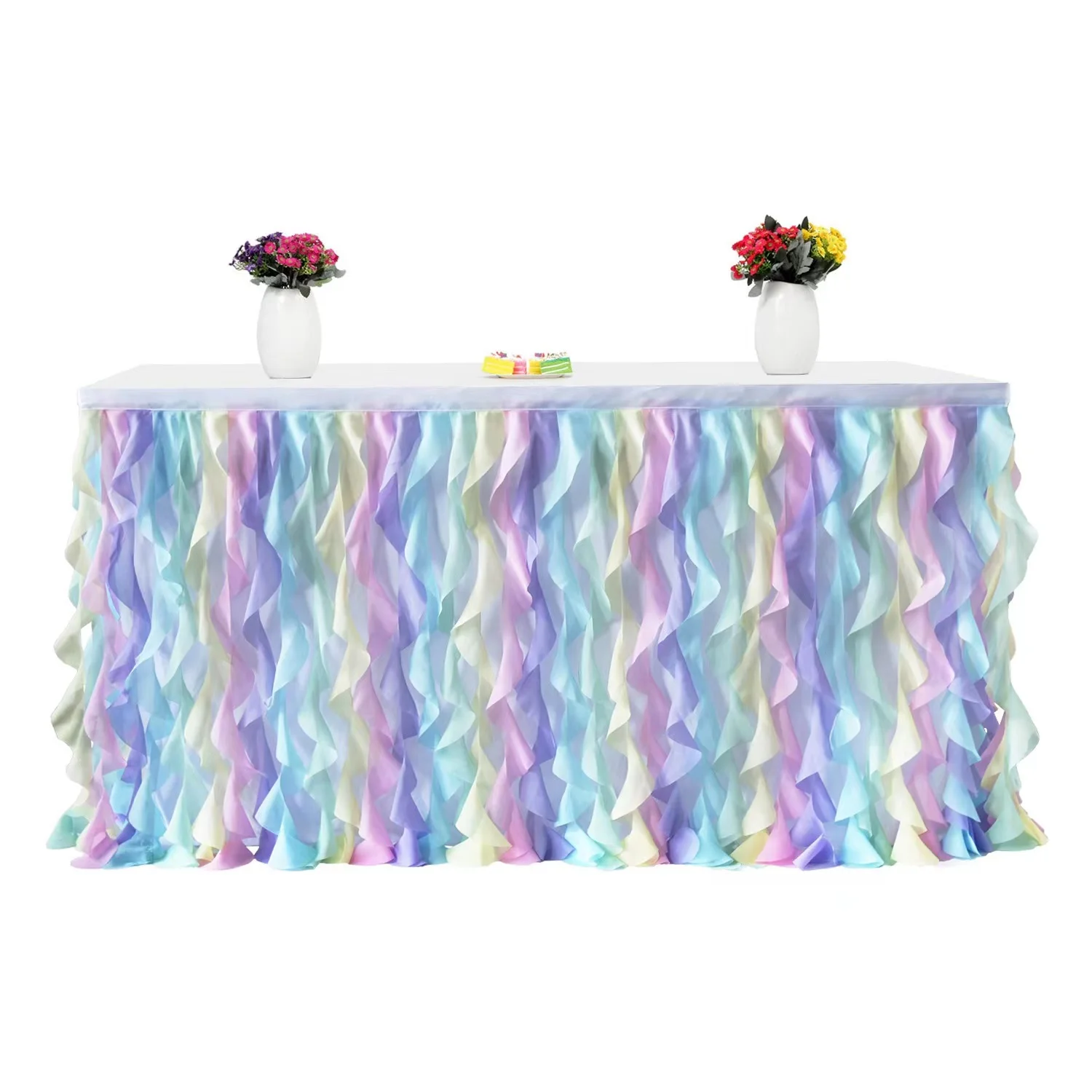 6ft Table Skirt Bluekate Rainbow Party Tutu Table Skirt for Unicorn Party Decorations 1st Birthday Baby Shower Décor DIY Mermaid