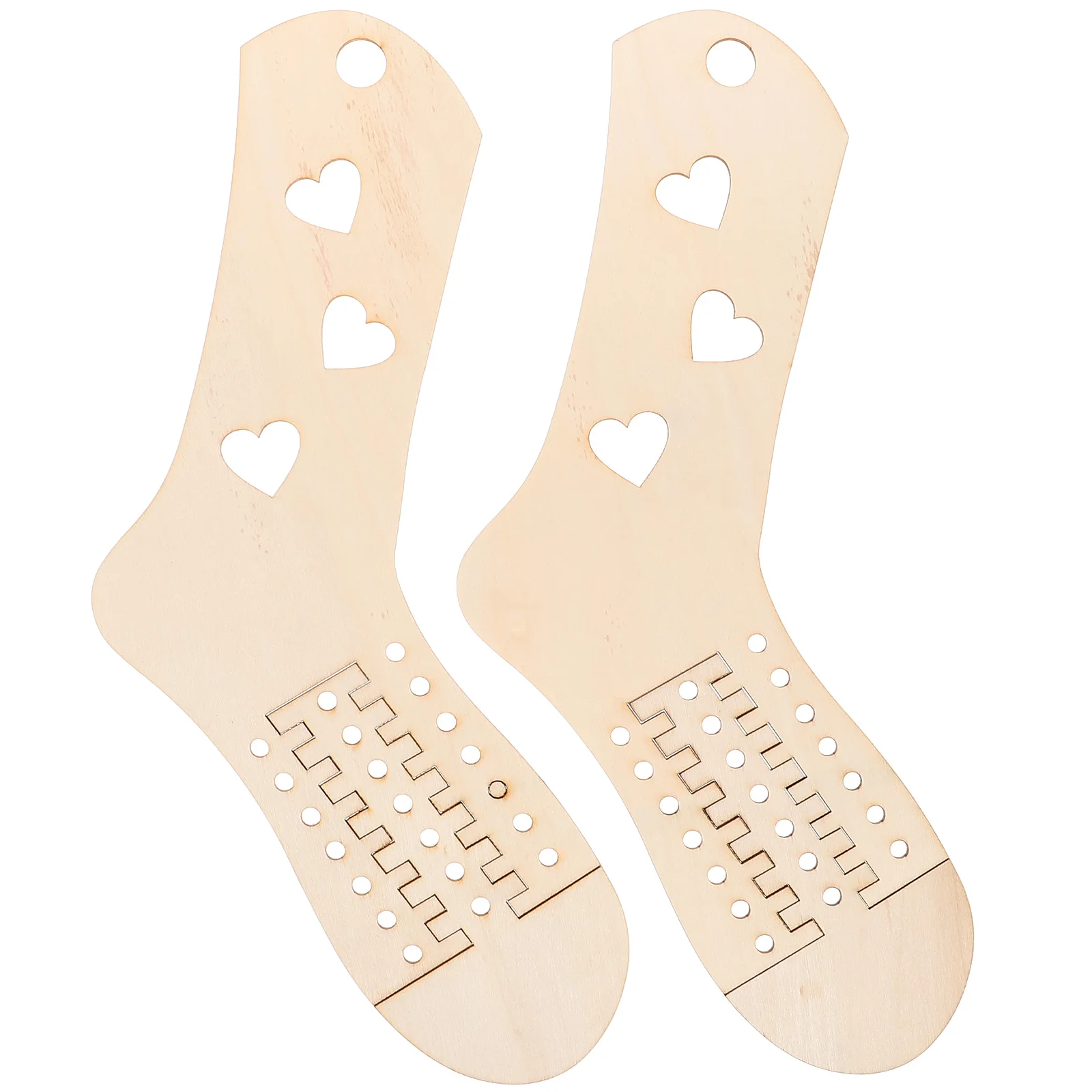 2 Pcs DIY Wooden Sock Knitting Tools Socks Mold Hand Form Crochet Stocking Display Molds Blockers Hollow Needles