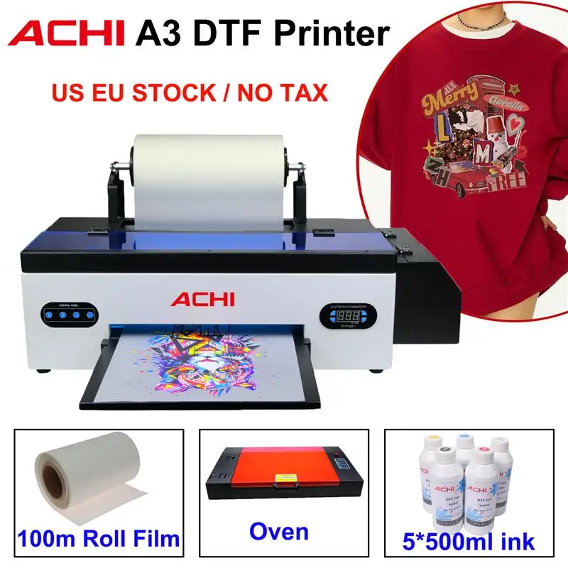 New! DTF Printer A3 R1390 DTF T Shirt Transfer Film Printer With Roll Feeder Oven For T-shirt and Textile Printing Machine