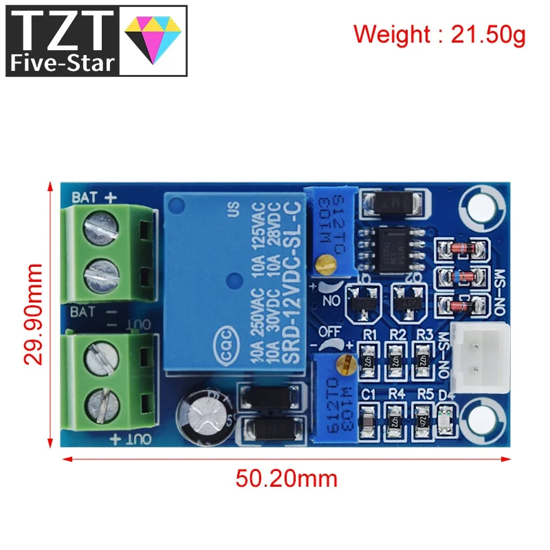 12V Battery Low Voltage Cut off Automatic Switch Recovery Protection Board Module Undervoltage Switch Module Charging Controller