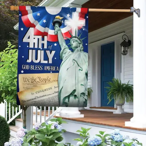 God Bless America Patriot Independence Day 4th of July  Garden Flag - House Flag