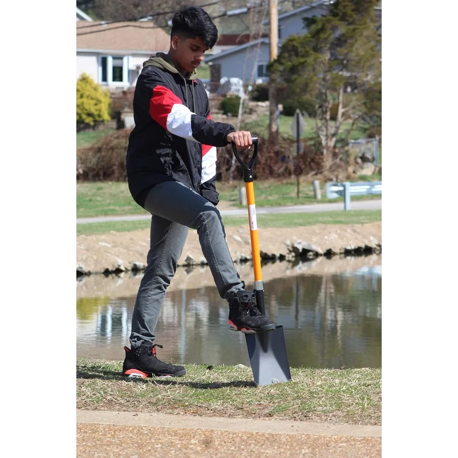 مجرفة أشمان بأسمائها الحقيقية مكونة من قطعتين بمقبض على شكل حرف D بطول 41 بوصة مثالية لصيانة وصيانة العشب ومشاريع البناء Eac #6