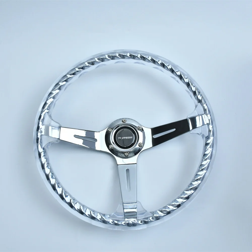 14 Inch 350MM Acrylic Car Steering Wheel Universal  hitman Transparent  Steering Wheel Modification Sport Auto Accessories