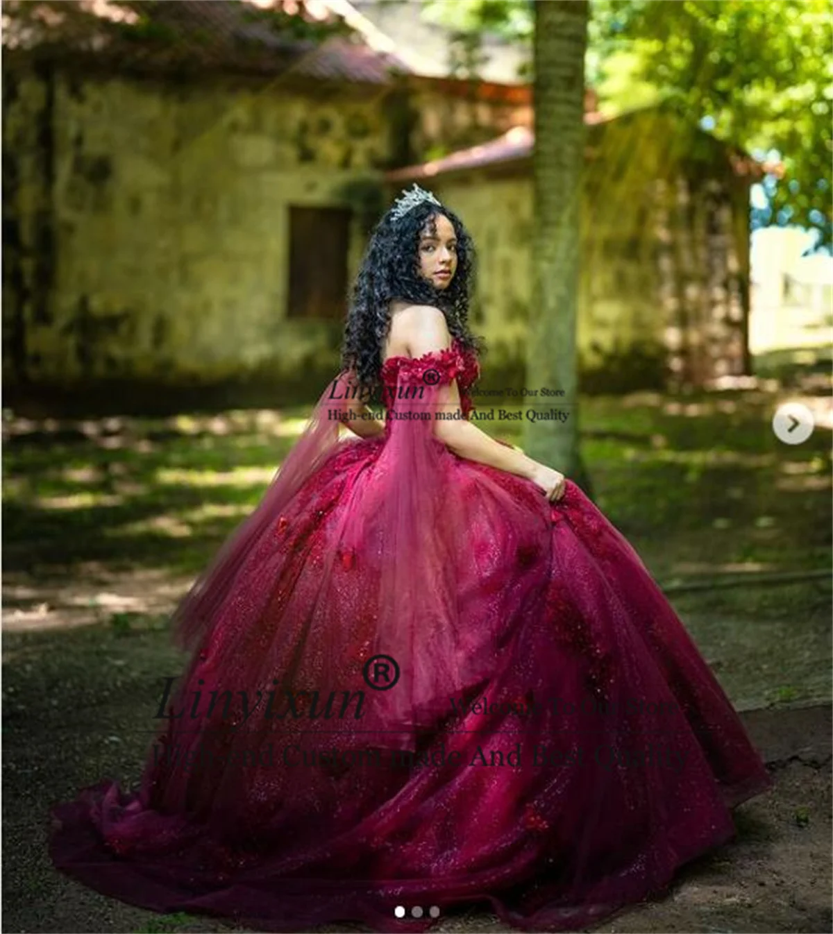 

Блестящее бальное платье, платья Quinceanera с 3D цветочной аппликацией, кружевное блестящее мексиканское милое платье на день рождения 16, платья 15, XV, лет