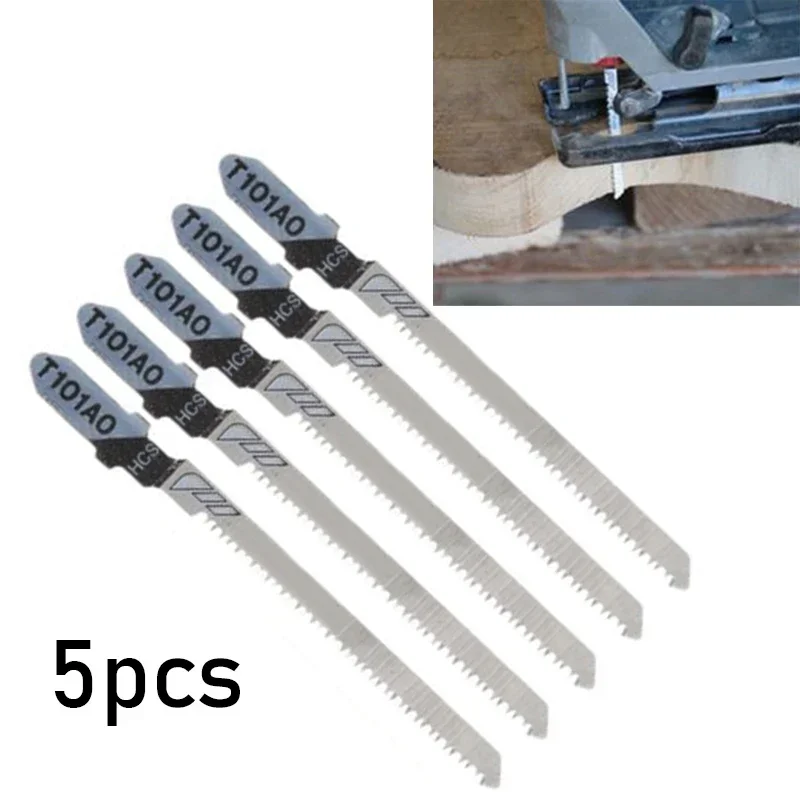 5PCS T101AO Contractor Jigsaw Blades Set Assorted T-Shank Jig Saw Blades for Wood Plastic and Metal Cutting