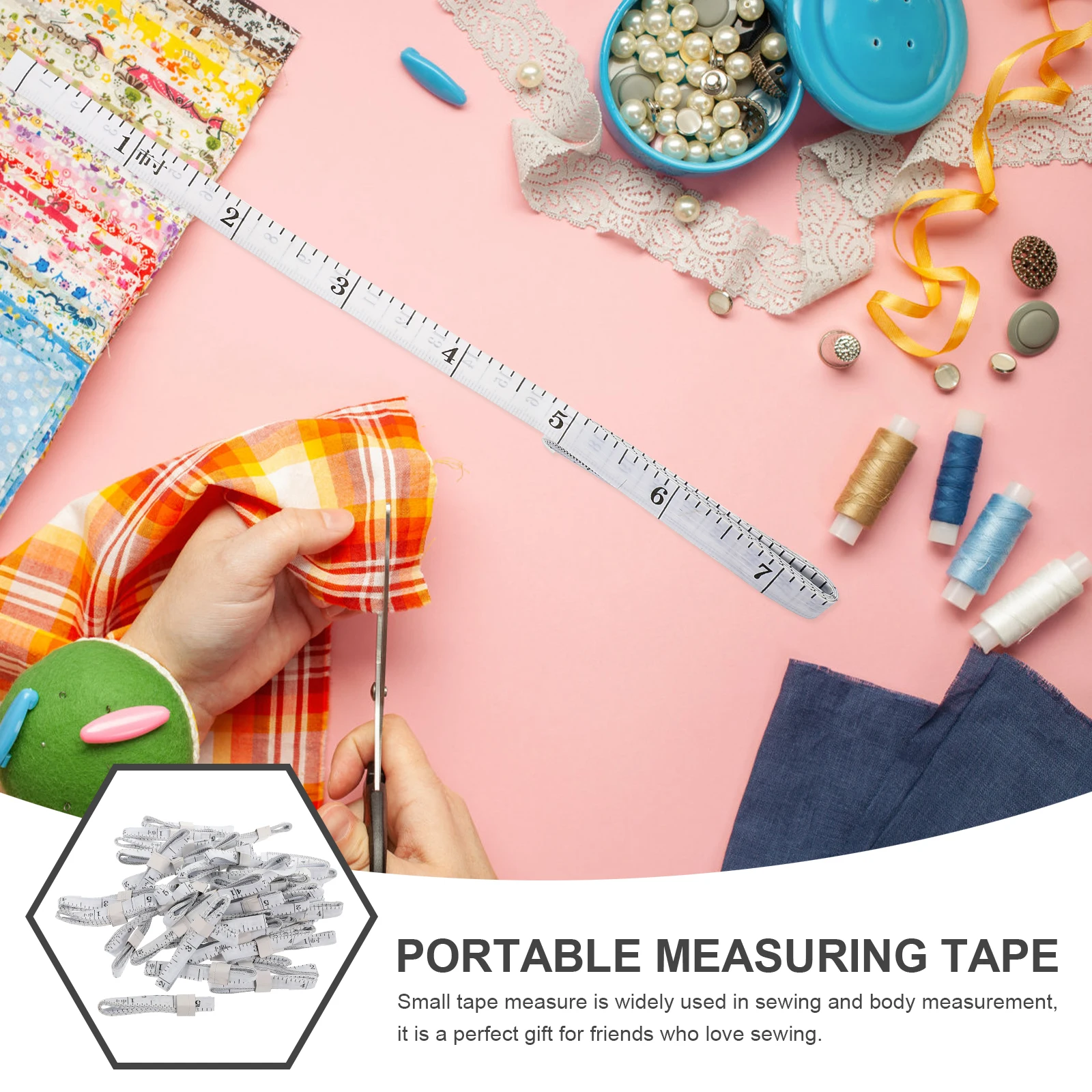

50Pcs Small Supple Tape Measure Exquisite Details for Tailor Body and Fabric Measuring Tape Measure Measuring Supply