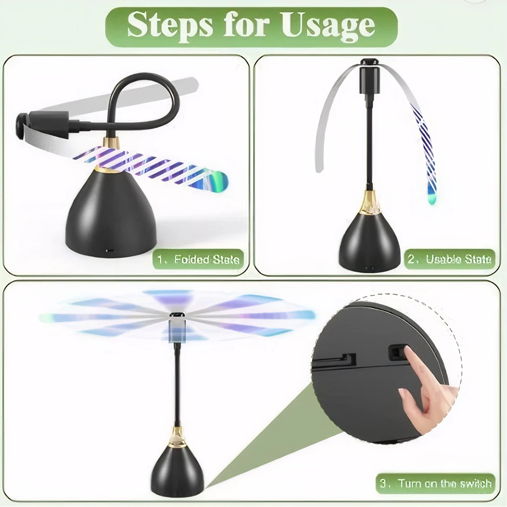 Outdoor Fly Bug Repeller Kitchen Dining Table Meal Pest Fan Desktop Tabletop Electric Battery Operated Food Protector Tool image 6