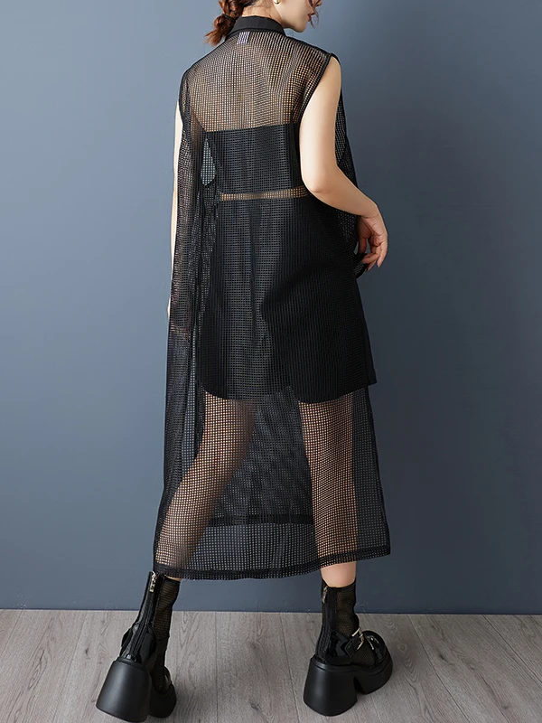 

Жилет-юбка в стиле ретро, женский модный асимметричный топ, свободный крой, кружевной тканевый воротник, застежка на пуговицах