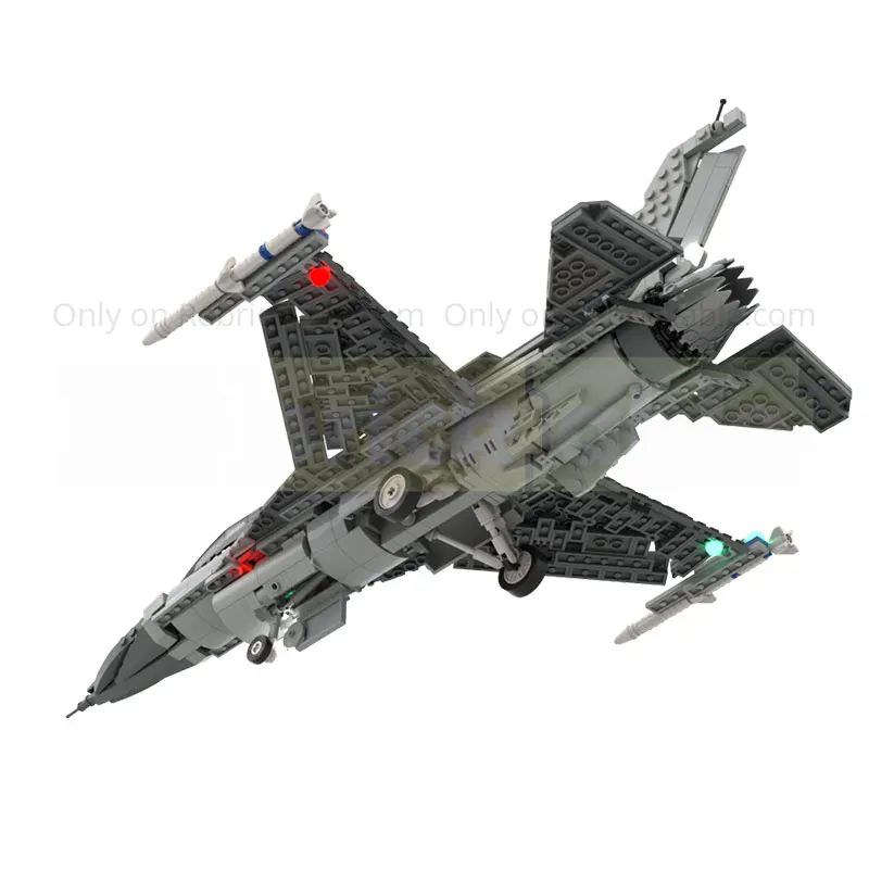 MOC serie militar F-16C Fihting bloques de construcción modelo de ensamblaje Compatible ladrillos juguetes aviones regalos de navidad 1005 Uds