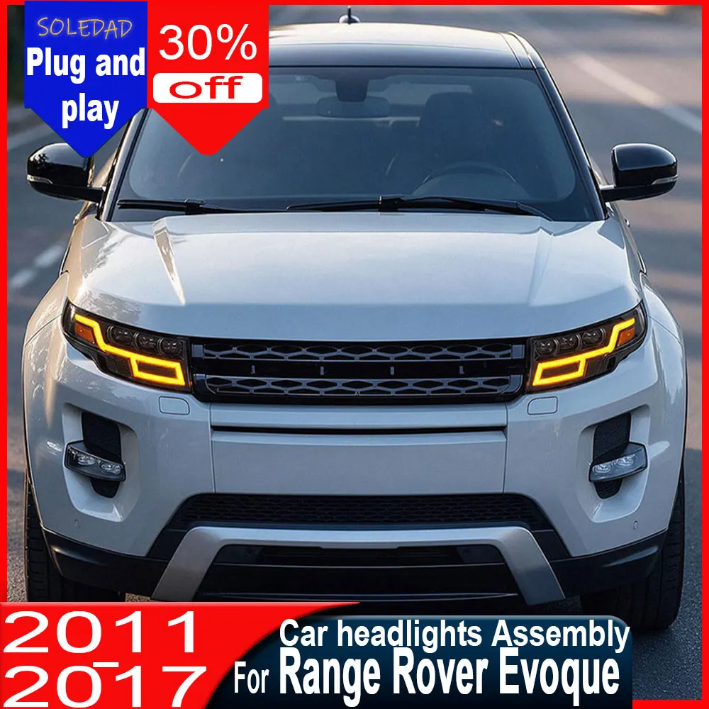 Car LED Headlight For Land Rover Range Rover Evoque Headlight 2011-2018 Upgrade Modified to New DRL Dynamic Turn Signal