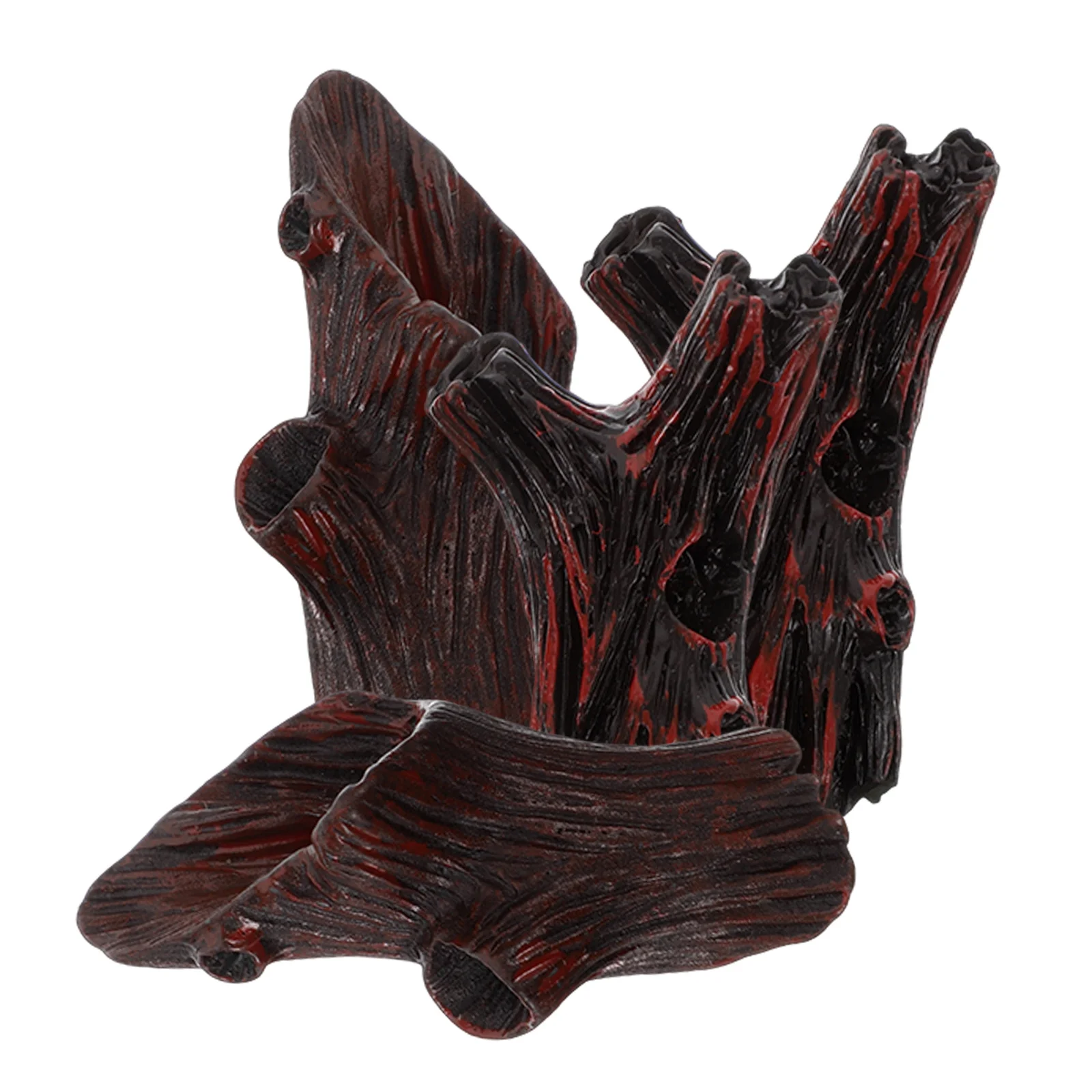 

4 Pcs Tree Stump naments Artificial Resin Decor Mini Landscape Accessories Sturdy Material Lifelike Design Moss Centerpiece