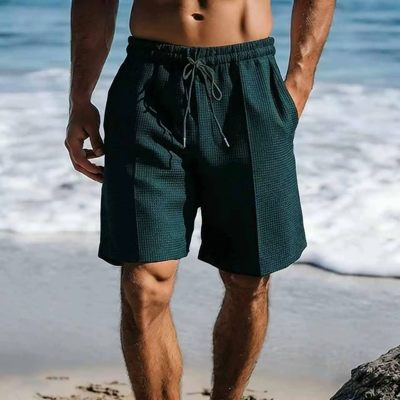 

Classic Fashion Quick Dry Summer Beach Shorts Casual Loose Fit Men's Cargo Pants Khaki Color Sport Scene Neutral Gender